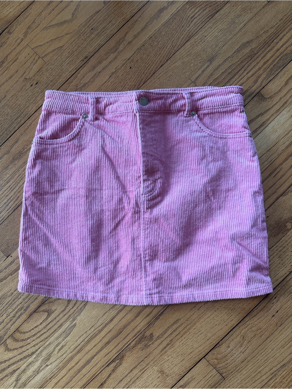 Monki Pink Corduroy Mini Skirt